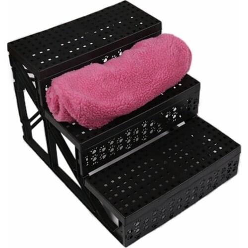 45x35x30cm Removable Pet Stairs with Soft Plush Cover 3 Steps Detachable Dogs Cats Ladder Indoor Portable Dog Cat Stairs CW035