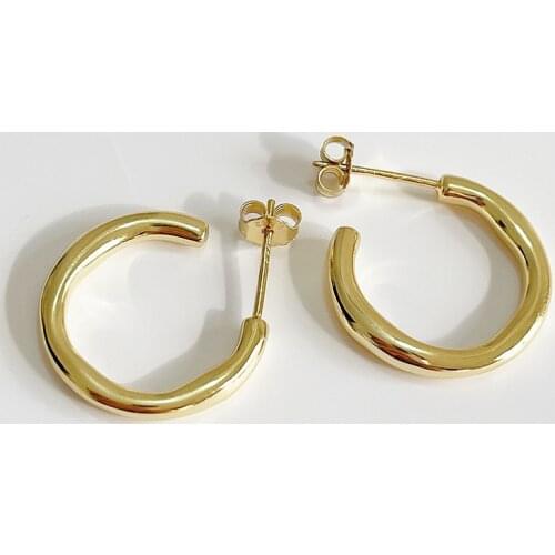 SHANICE 100% 925 Sterling Silver Stud Earrings For Women Exquisite Statement Geometric Circle Gold Earrings Wedding Jewelry