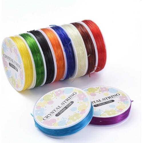 Jewelry Beading Cords Crystal Thread for Stretch Bracelet Making, Mixed Color, 1.0mm; about 5.5m/roll