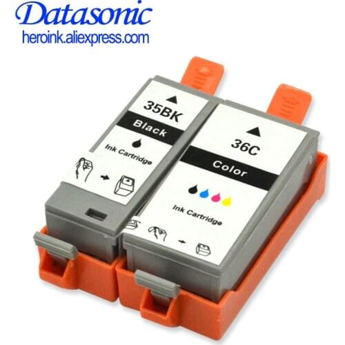 Datasonic 2pcs Compatible Ink Cartridges PGI35 CLI36 PGI-35 CLI-36 PGI 35 CLI 36 For Canon Pixma IP100B IP100 IP100 mini 260 320