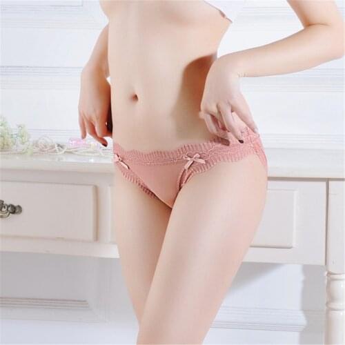 Women Sexy Tulle Lace Low Waist Perspective Sensuality Panties Underwear Трусы Женские Comfortable Ladies Cotton Underwear