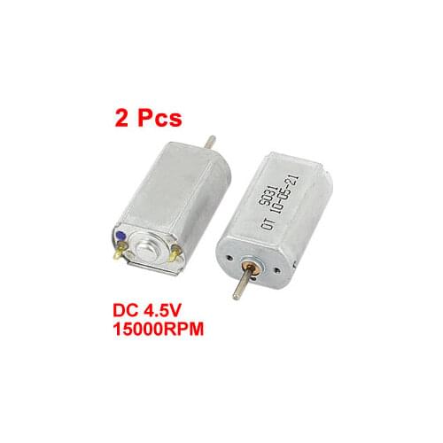 Uxcell(R) Hot Sale 2Pcs DC 4.5V 15000RPM 2mm Dia Shaft High Speed Model Airplane DC Motor