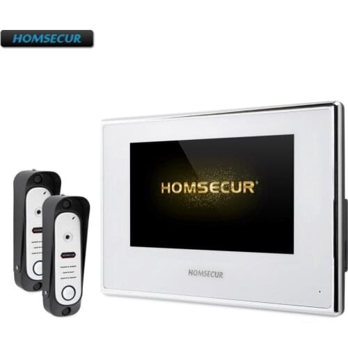 HOMSECUR 4 Wire Video Door Entry Security Intercom with Call Transfer BC051HD-S+BM718HD-W