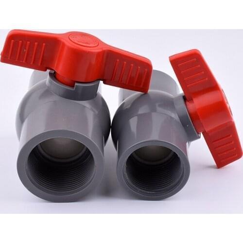 1Pc 1/2,3/4,1,1.2,1.5,2 Inch PVC Pipe Female Thread Valve Aquarium Garden Irrigation Ball Valve Fish Tank Water Pipe Valve