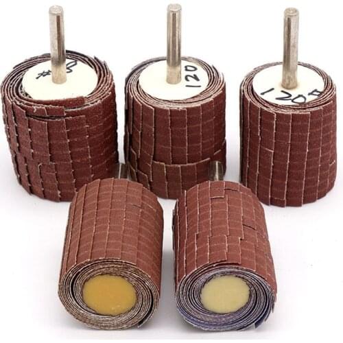 1Pc 6mm Shank 35mm Curved Surface Wood Carving Polishing Tool Grinding Head Abrasive Sanding Cloth Wire Striping Grinding Wheel