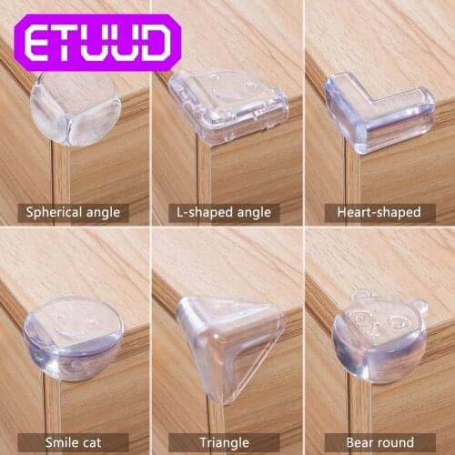 ETUUD 10Pcs Child Baby Safety Silicone Protector Table Corner Edge Protection Cover Children Anticollision