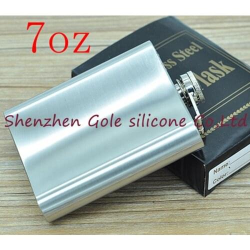 200pcs 7oz Stainless Steel Pocket Flask Russian Hip Flask Male Small Portable Mini Shot Bottles Whiskey Jug Small Gifts For Man