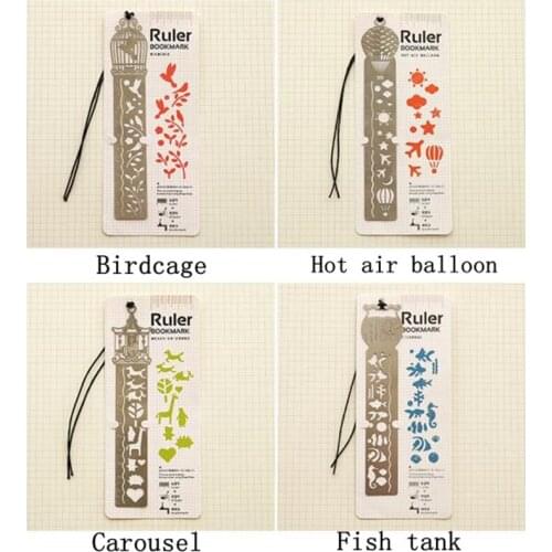 24 Pcs/lot Hollow Metal Straight Measure Ruler Diary DIY Bookmark Stationery School Supply Party Gift For Kids