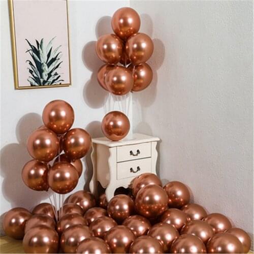 30pcs 5inch Chrome Metallic Rose Gold Latex Balloons Metal Gold Silver Air Balloon Wedding Birthday Party Decorations Kids Toys