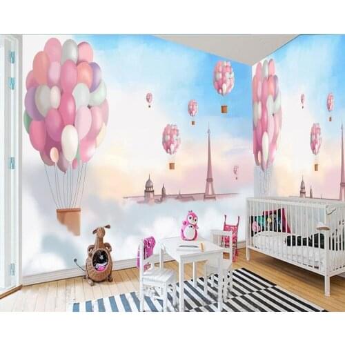 3d customized wallpaper Cartoon painted Mediterranean living room 3d wall murals wallpaper for kids room