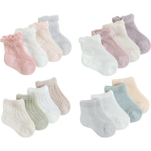 4pcs Baby Socks Summer Mesh Fishing net Summer Thin Socks Newborn Kid Baby Girls Boys Hollow Out Infant Childrens socks