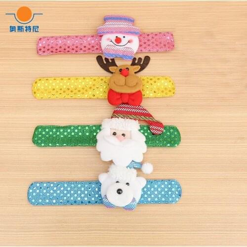 4pcs new style Christmas decorations non-luminance Christmas Slap Bracelet Circle Wristband&slap circle Christmas wristband