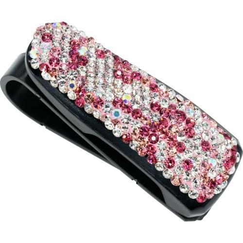 Car Sunglasses Clip Card Holder Glasses Parts Pink Sun Visor Ticket Holder
