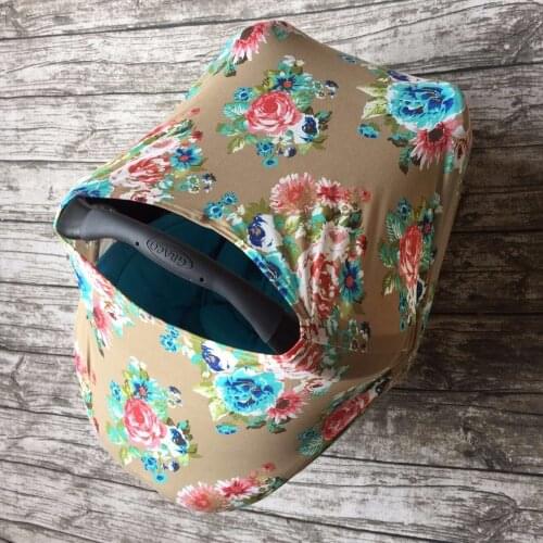 Free shipping 3 in 1 infant baby car seat cover rayon nursing car seat canopy foral canopy shopping cart cover 14x28x27inch
