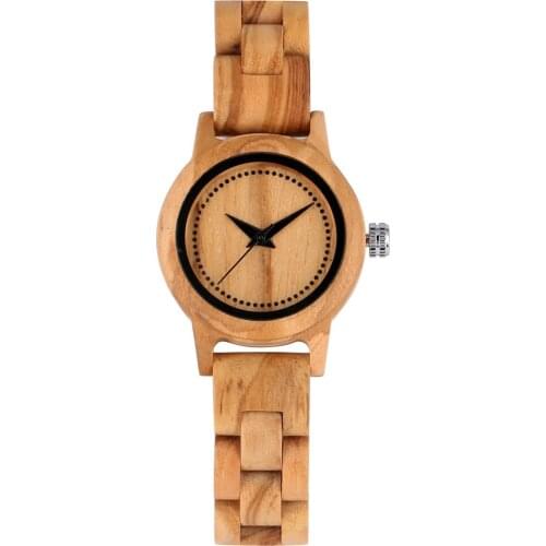 Women Wooden Watches Round Dial Natural Wood Casual Women Bangle Watch Simple Ladies Wristwatch Full Wood Clock Relogio Feminino