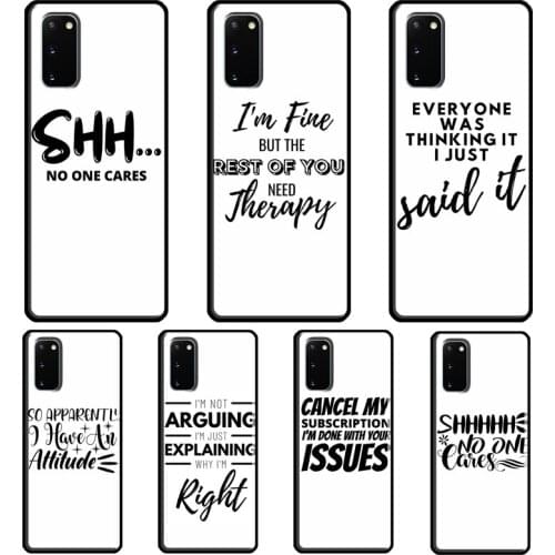 SARCASM QUOTES BAD ADULT ATTITUDE Case For Samsung Galaxy S21 Ultra S20 FE Note 20 Ultra Note 9 10 S8 S9 S10 Plus S10e Cover