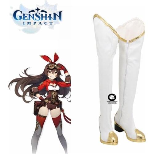 Genshin Impact Amber Games Customize Cosplay Low Heels Shoes Boots 34-43 Size