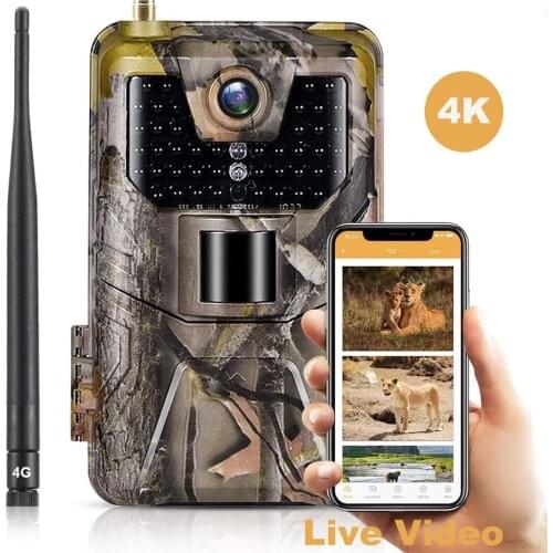 4K Live Video APP Hunting Camera Cloud Service 4G Cellular Mobile 30MP Wireless Wildlife Night Vision Surveillance Trail Camera
