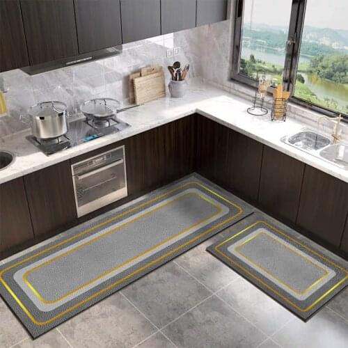 Kichen Mats PU Leather Home Carpets for Bedroom Waterproof Oil Proof Area Rugs Decor Outdoor Entrance Doormat Non-slip Bath Mat