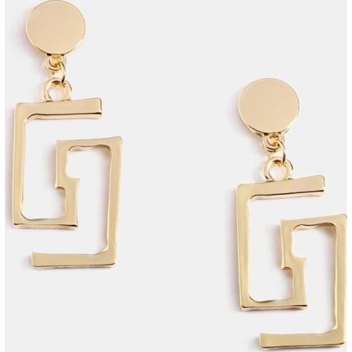 Square Geometric Rectangle Earrings Gold Color Dangle Minimalist Boho Earrings
