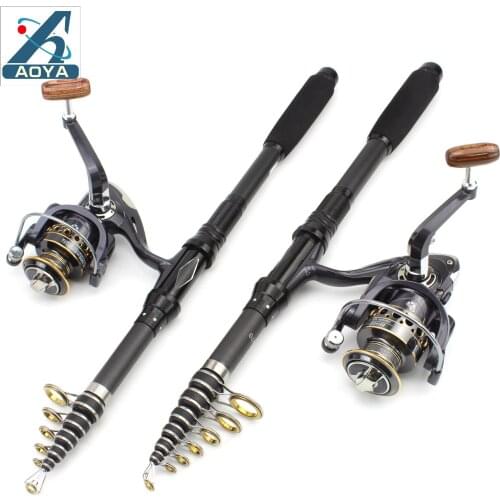 AOYA Fishing Rod and Reel Feeder Ultralight Combo 1.8m-3.0m Telescopic Carbon Fiber Mini Spinning Fishing Pole Tackle Tools