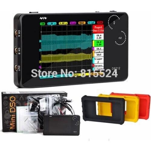 Mini ARM DSO212 DS212 Digital Storage Oscilloscope Portable Nano Handheld Bandwidth 1MHz sampling rate 10MSa/s Thumb Wheel