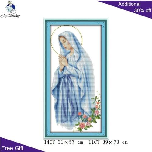 Joy Sunday Virgin Mary Needlepoints R719 14CT 11CT Counted and Stamped Home Decoration Christian Embroidery Cross Stitch kit