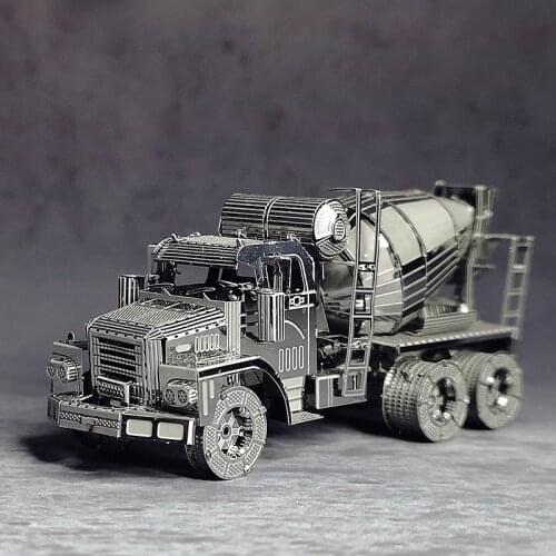 3D Puzzle Metal Model Kit Cement Mixer Engineering Vehicle Assembly DIY Laser Cut Toy Prefabricated Puzzle Models Toy for Adult