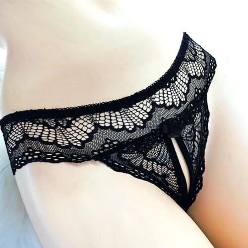 M XL 3XL 5XL Plus Size Lingerie Sexy Panties Womens Underwear G-string Lace Temptation Crotchless Briefs Open Crotch Panties