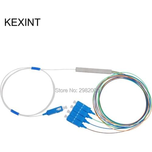 Wholesale Fiber optic PLC Splitter 1*4 mini module 0.9 1m with connector sc/upc / 10pieces