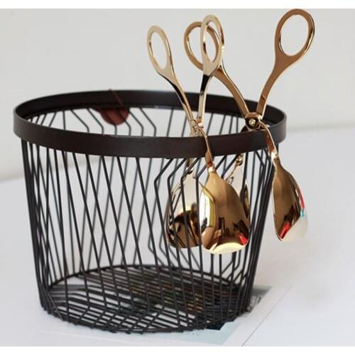 Stainless Steel Gold-plated Ice Clip Buffet Salad Bread Clamp Multifunctional Household Food Tong Kitchen Baking Tools 1 Pc