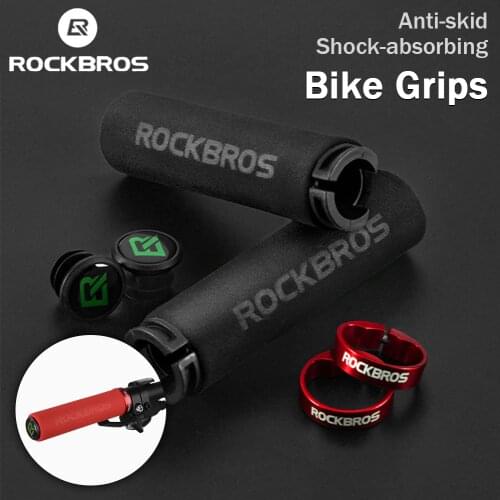 ROCKBROS 1Pair Silicone Cycling Bicycle Grips Outdoor MTB Mountain Bike Handlebar Grips Cover Anti-slip Grips Bike Accessories