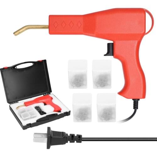 50W Handy Plastic Welding Machine Hot Stapler Plastic Weld Car Bumper Repair Kit PVC Repairing Tool with 4 Type Hot Wave Staples