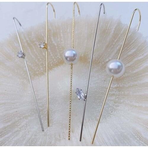 Gothic Earrings Crystal Pearl Pierced Earrings New Fashion Ladies Earrings Punk Rock Ear Sleeves Clip Earrings Earcuff for Women