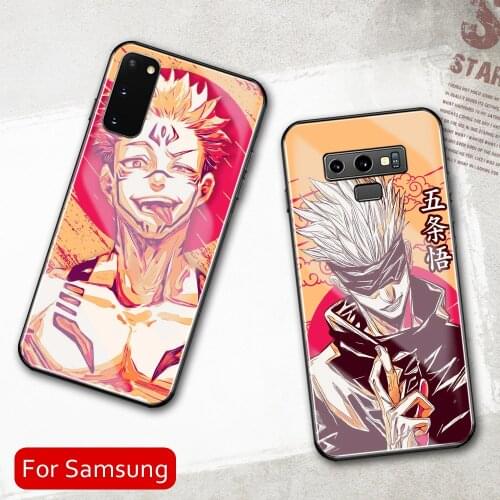 Glass Cartoon Anime Jujutsu Kaisen Cases For Samsung Galaxy A50 A60 A70 A31 A51 A71 A81 A91 4G 5G A50S A70S M40 M80S