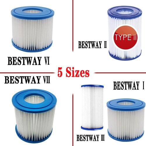 For BESTWAY I II III VI Universal Replacements for Pool Cleaning 5 Sizes Swimming Pool Equipment Type C Filter Pumps Cartridges