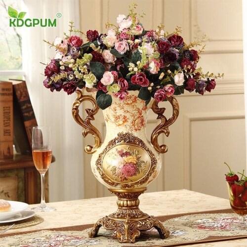 Modern Handmade Resin Vase Nordic Retro Flower Arrangement Home Decoration Flower Arrangement Floor Flower Creative Decoration