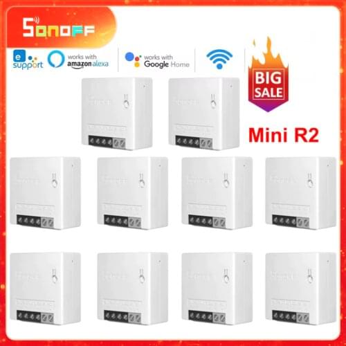 1/30Pcs Sonoff Mini R2 DIY Wifi Switch 2 Way Control Alexa & Google Home Smart Home Wireless eWelink APP Remote Control Switches