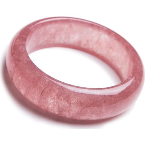 Genuine Natural Strawberry Quartz Crystal Fashion Bangles Bracelets For Women Inner Diameter 60mm
