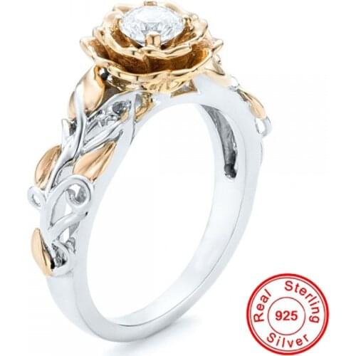 925 Sterling Silver Color Ring Flower Design AAA Zircon Rings For Women Jewelry S925 Wedding Engagement Ring Fine Jewelry Gift