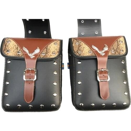 Badge Emblem eagle moto tool bags part motorbike tail bag for harley softail sportster prince cruise style motorcycle saddlebag