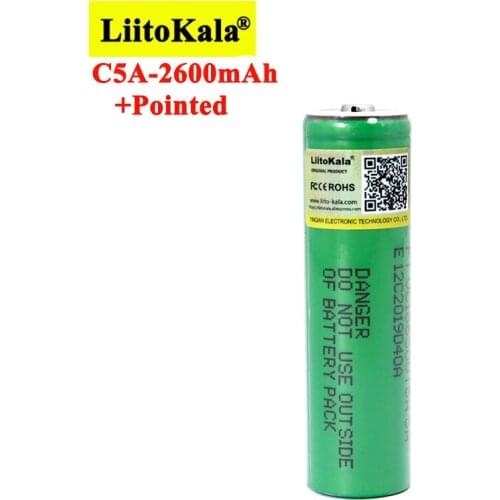 1pcs Liitokala New C5A 2600mAh 3.7V 18650 Lithium Battery 20A 30A Discharge 18650VTC5 batteries+Pointed