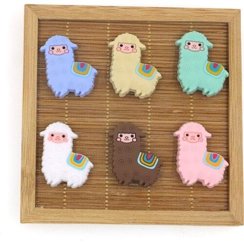 Kovict 10pcs Sheep Silicone Beads Baby Molar Teether DIY Pacifier Chain Jewelry Accessories Chewable Nursing Toys