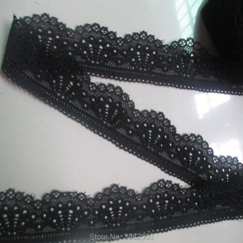 Wholesale 10 Yards High Quality black Elastic Elastic Lace Ribbon 30mm Wide Clothing Accessories Sewing Accessories
