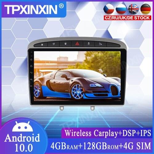 128G Android 10.0 For Peugeot 308 308SW 408 2014+ Car GPS Navigation Car Multimedia Player Auto Radio Tape Recorder Stereo Head