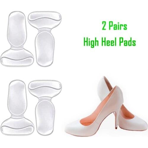 2 Pairs High Heel Cushion Silicone Shoe Pads Anti-Slip Heel Grips Inserts Liners Foot Insoles for Women Back of Heel Protector