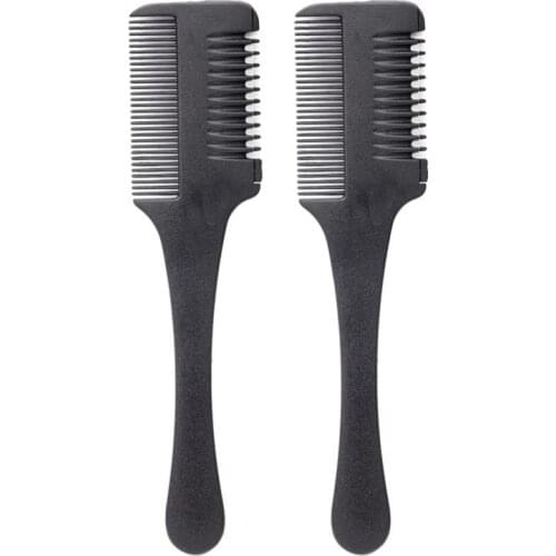 2pcs Hair Cutter Comb Double Edge Hair Razor Trimmer Blades Thinning Comb DIY Styling Comb