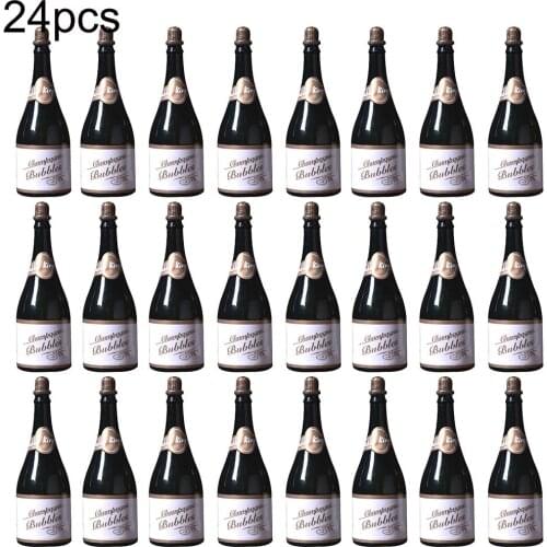 2020 New 24Pcs/ Set Wedding Party Champagne Shape Empty Bubble Soap Water Bottle Container