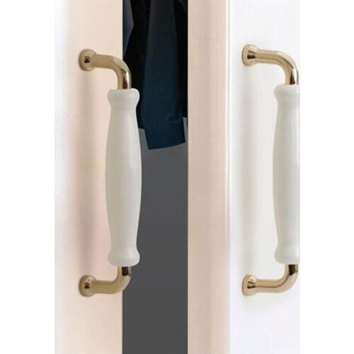 White Ceramic Door Handles Modern Furniture Knobs Zinc Alloy Ceramic Pulls Kitchen Cupboards Cabinet Door Drawer Handle