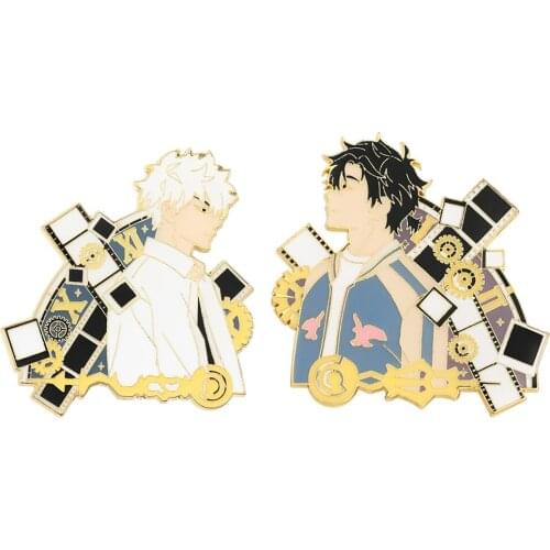 Anime Time Agent Brooch Cosplay Role Fashion Simple Metal Badge Enamel Lapel Pin Jewelry Gift Couples Send Friends